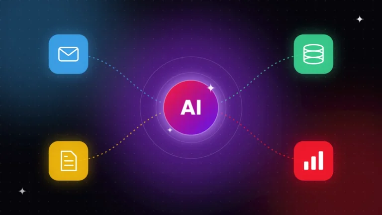 Schema di un AI Agent collegato a email, documenti, database e report